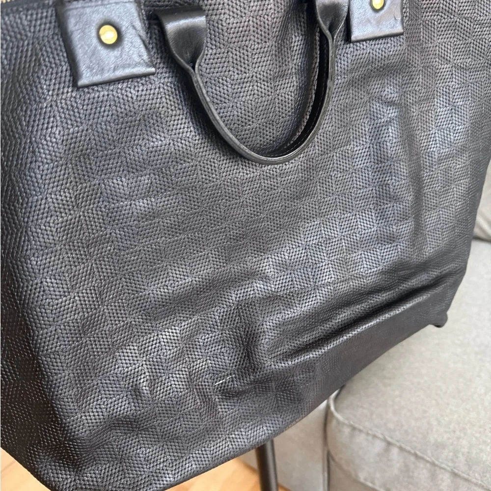 Clare V Black Textured Tote